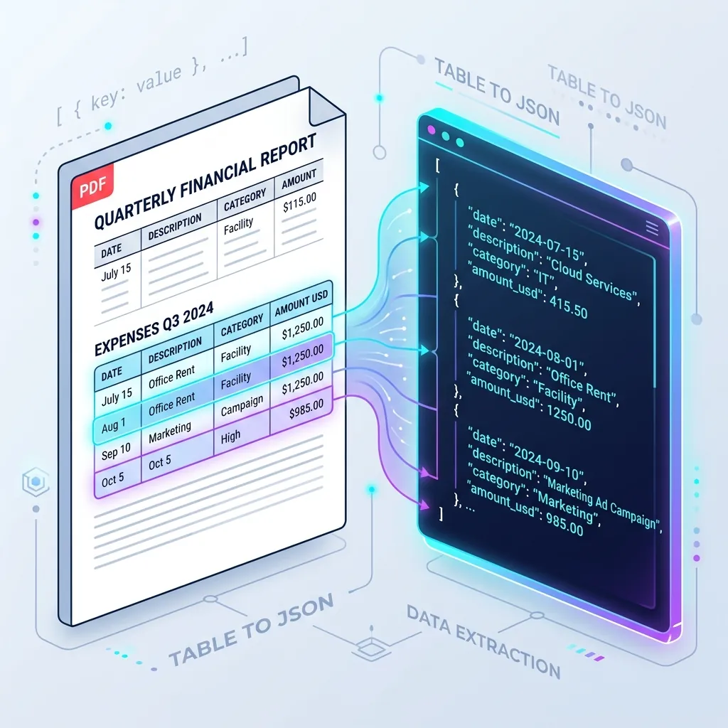 Multimodal Table Extraction: Converting Complex Financial PDF Tables to JSON Arrays with PydanticAI